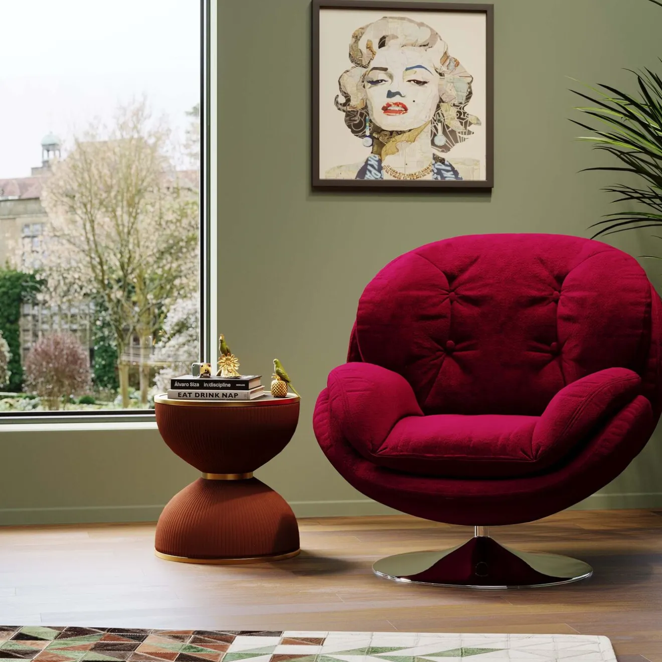 KARE Design Fauteuils Pivotants|Fauteuil Pivotant Cosy Berry