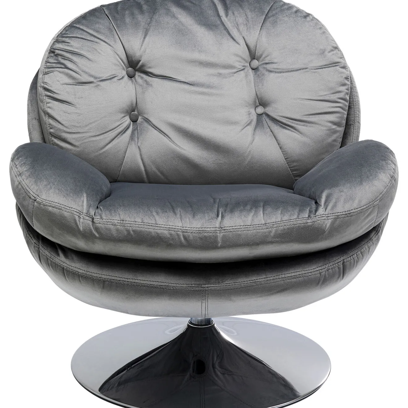 KARE Design Fauteuils Pivotants|Fauteuil Pivotant Cosy Gris