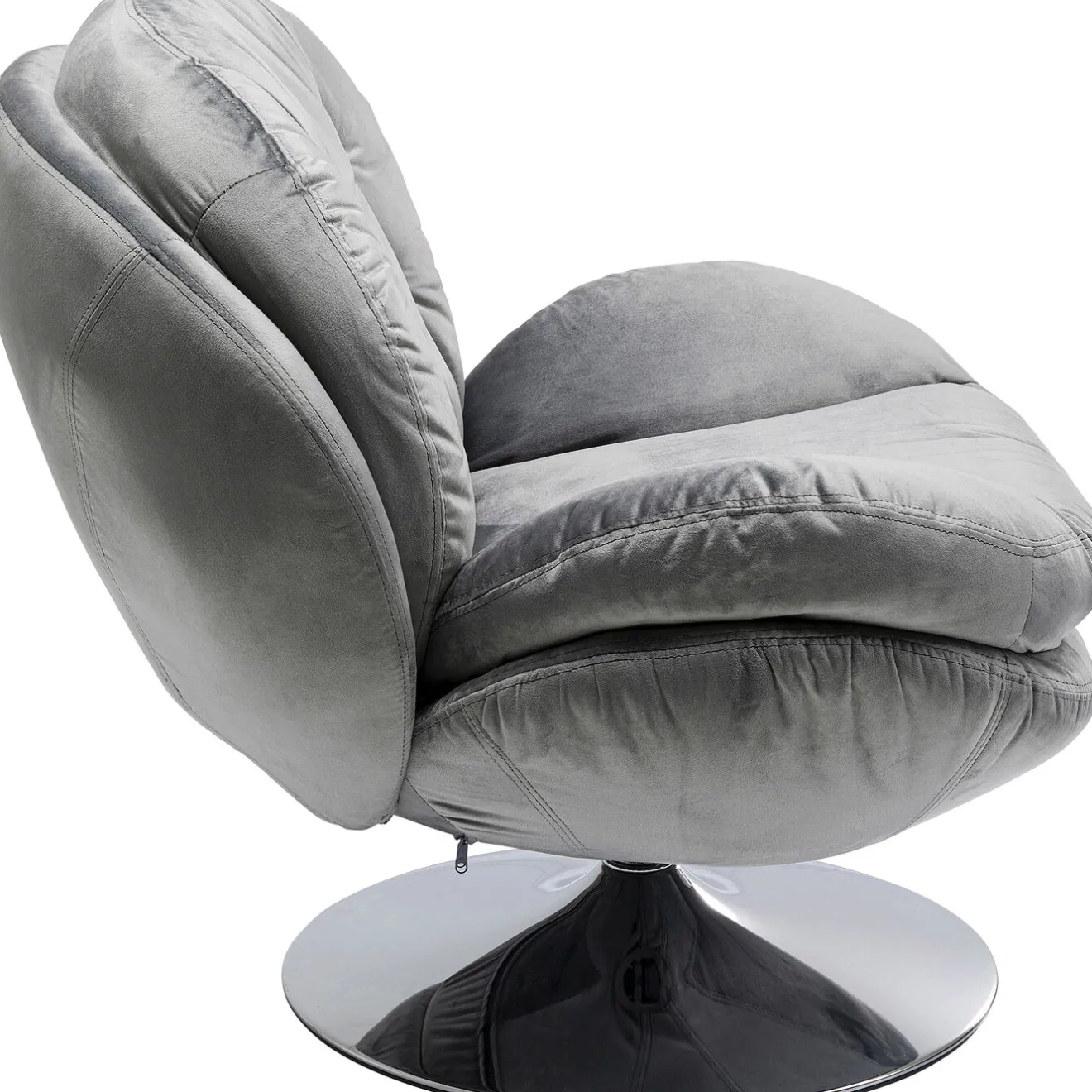 KARE Design Fauteuils Pivotants|Fauteuil Pivotant Cosy Gris