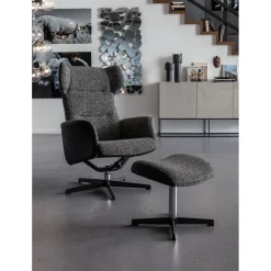 KARE Design Fauteuils Pivotants|Fauteuil Pivotant Et Repose-Pieds Ohio Salt And Pe