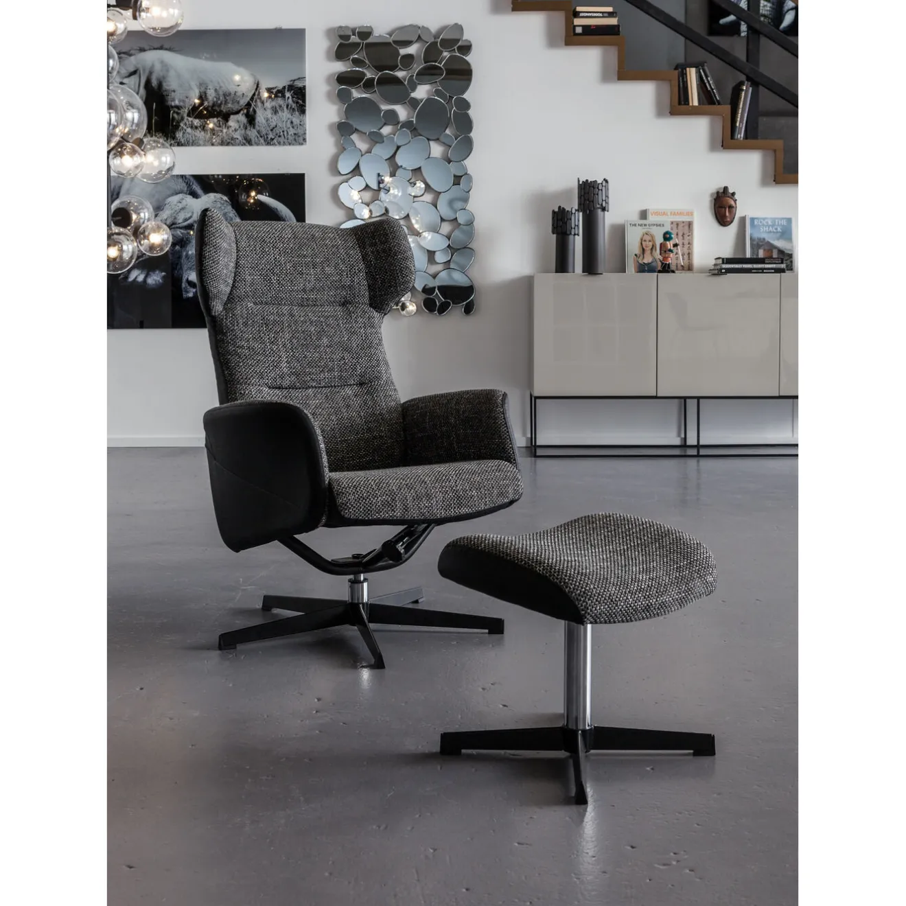 KARE Design Fauteuils Pivotants|Fauteuil Pivotant Et Repose-Pieds Ohio Salt And Pe