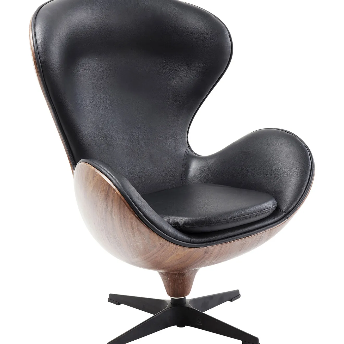 KARE Design Fauteuils Pivotants|Fauteuil Pivotant Lounge Noir-Noyer