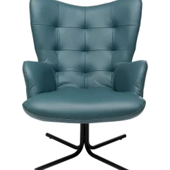 KARE Design Fauteuils Pivotants|Fauteuil Pivotant Oscar Cuir Bleu