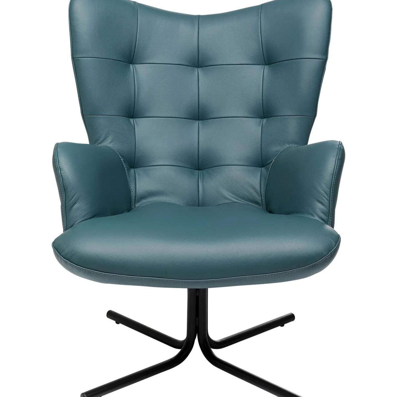 KARE Design Fauteuils Pivotants|Fauteuil Pivotant Oscar Cuir Bleu