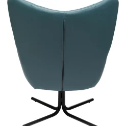 KARE Design Fauteuils Pivotants|Fauteuil Pivotant Oscar Cuir Bleu
