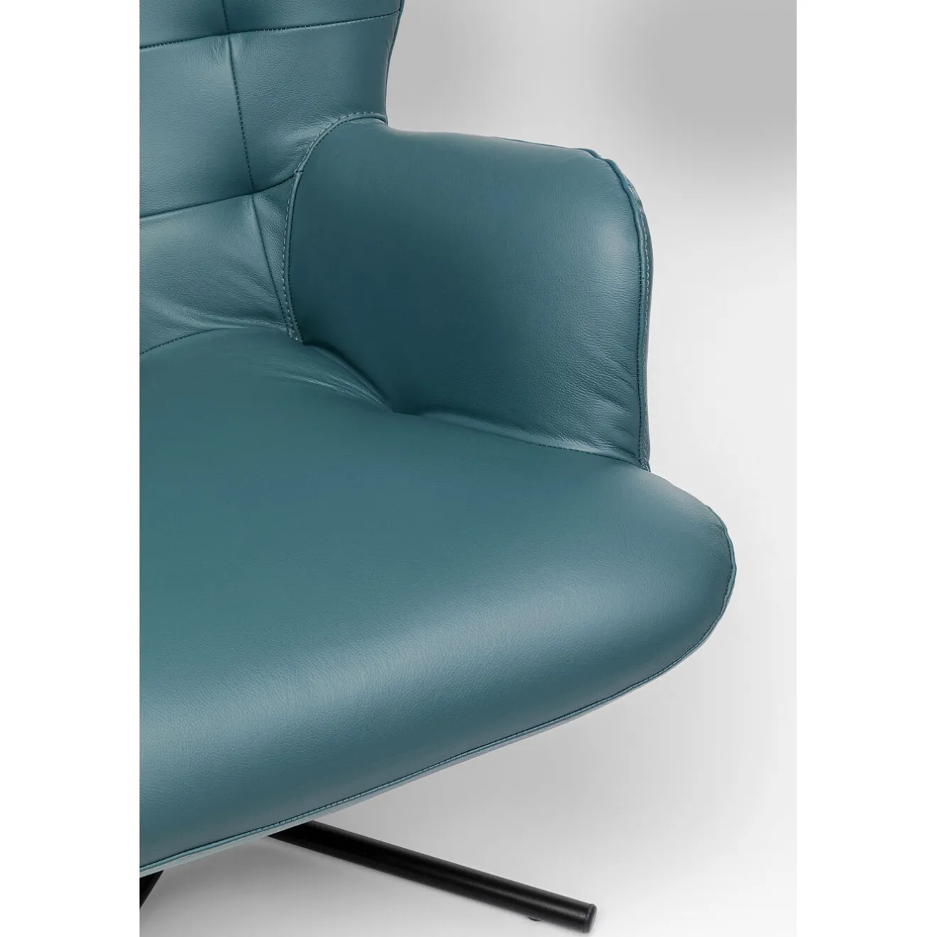 KARE Design Fauteuils Pivotants|Fauteuil Pivotant Oscar Cuir Bleu