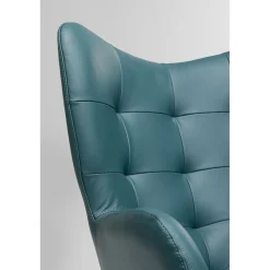 KARE Design Fauteuils Pivotants|Fauteuil Pivotant Oscar Cuir Bleu