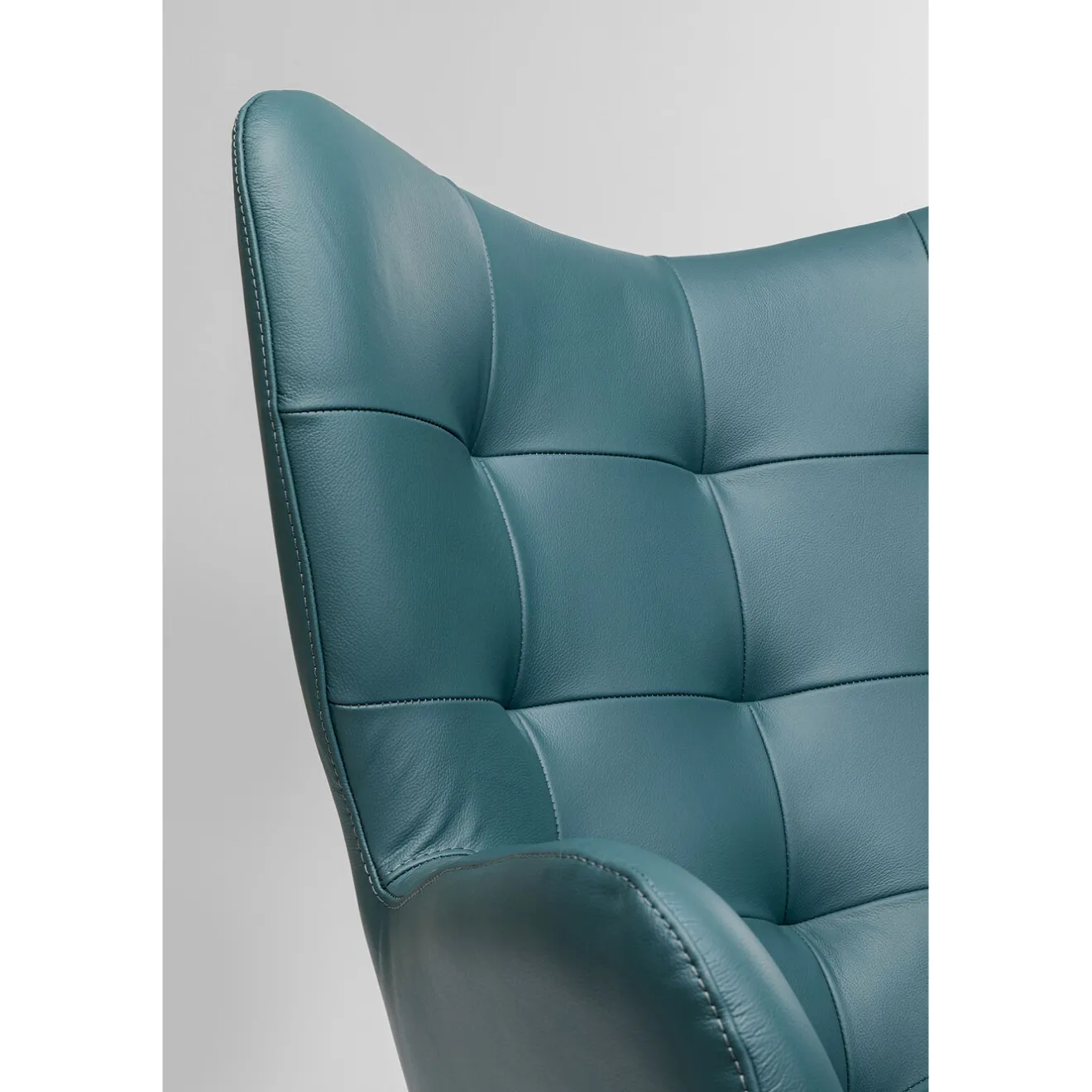 KARE Design Fauteuils Pivotants|Fauteuil Pivotant Oscar Cuir Bleu