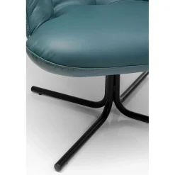 KARE Design Fauteuils Pivotants|Fauteuil Pivotant Oscar Cuir Bleu