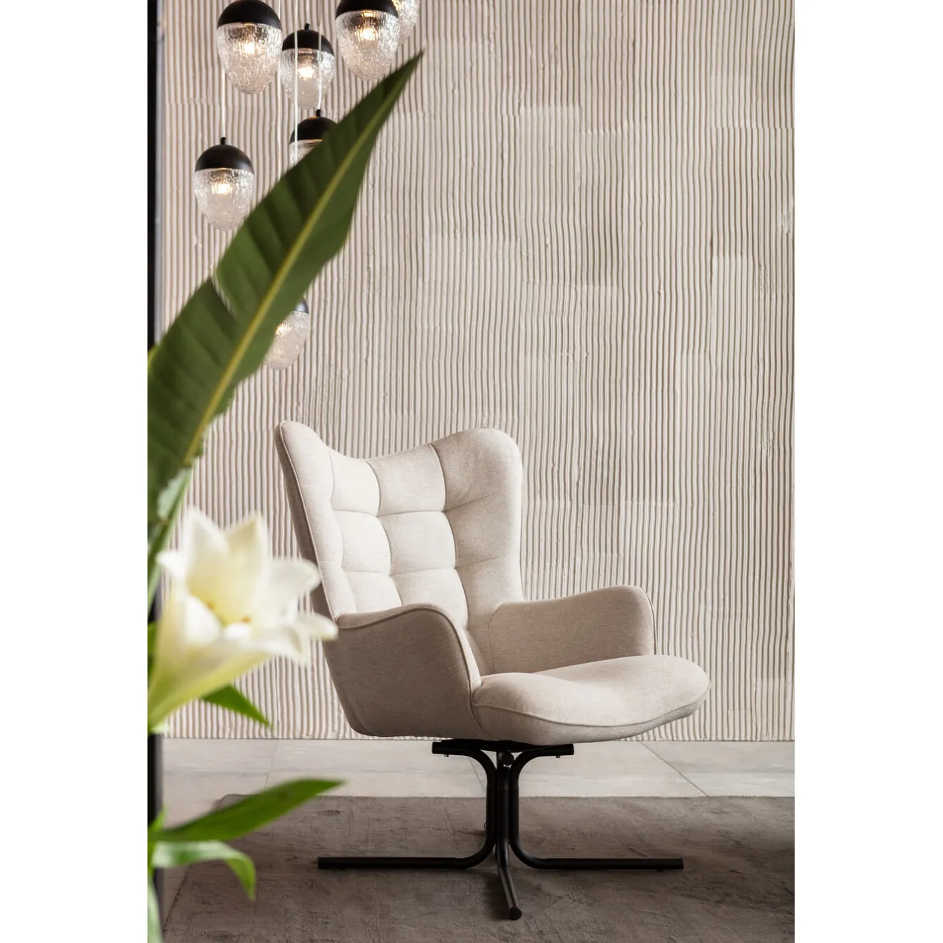 KARE Design Fauteuils Pivotants|Fauteuil Pivotant Oscar Creme