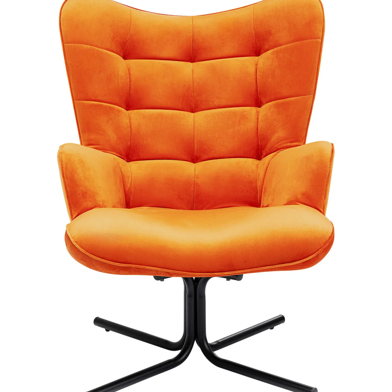 KARE Design Fauteuils Pivotants|Fauteuil Pivotant Oscar Velours Orange