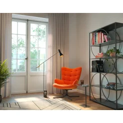 KARE Design Fauteuils Pivotants|Fauteuil Pivotant Oscar Velours Orange