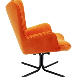 KARE Design Fauteuils Pivotants|Fauteuil Pivotant Oscar Velours Orange