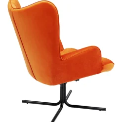 KARE Design Fauteuils Pivotants|Fauteuil Pivotant Oscar Velours Orange