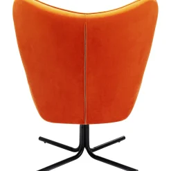 KARE Design Fauteuils Pivotants|Fauteuil Pivotant Oscar Velours Orange