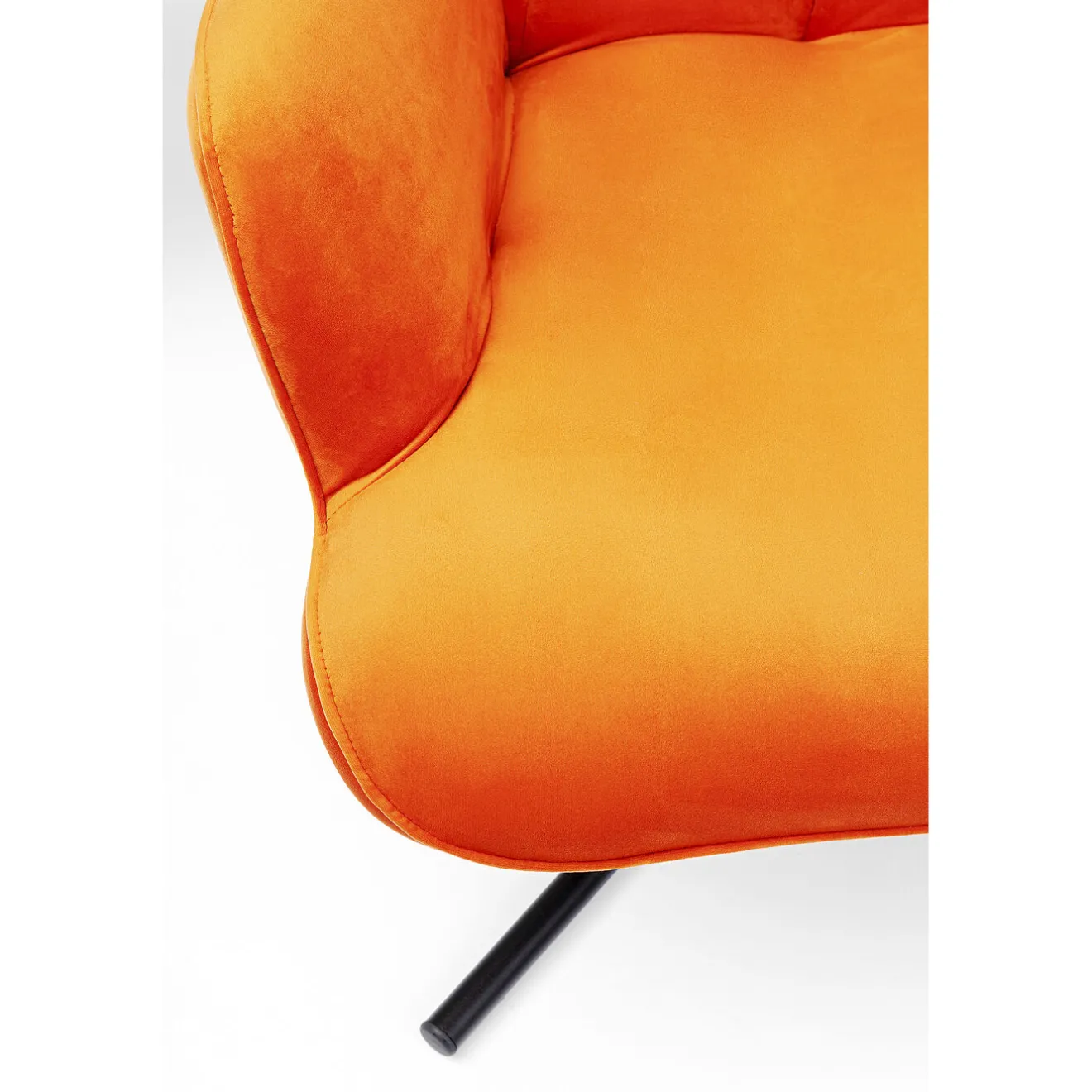 KARE Design Fauteuils Pivotants|Fauteuil Pivotant Oscar Velours Orange
