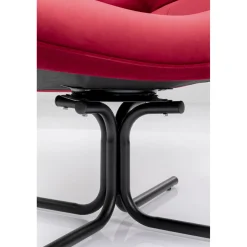 KARE Design Fauteuils Pivotants|Fauteuil Pivotant Oscar Velours Rouge