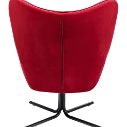 KARE Design Fauteuils Pivotants|Fauteuil Pivotant Oscar Velours Rouge