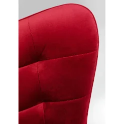 KARE Design Fauteuils Pivotants|Fauteuil Pivotant Oscar Velours Rouge