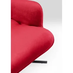 KARE Design Fauteuils Pivotants|Fauteuil Pivotant Oscar Velours Rouge