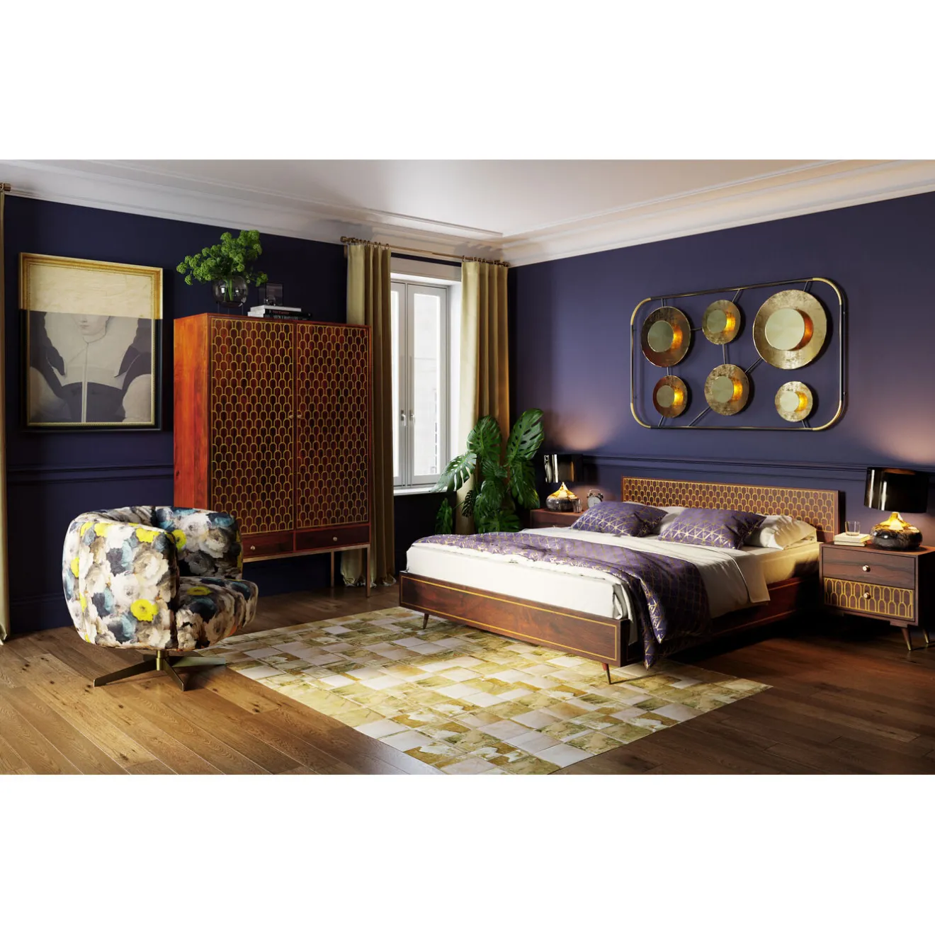 KARE Design Fauteuils Pivotants|Fauteuil Pivotant Peony Flower Jaune