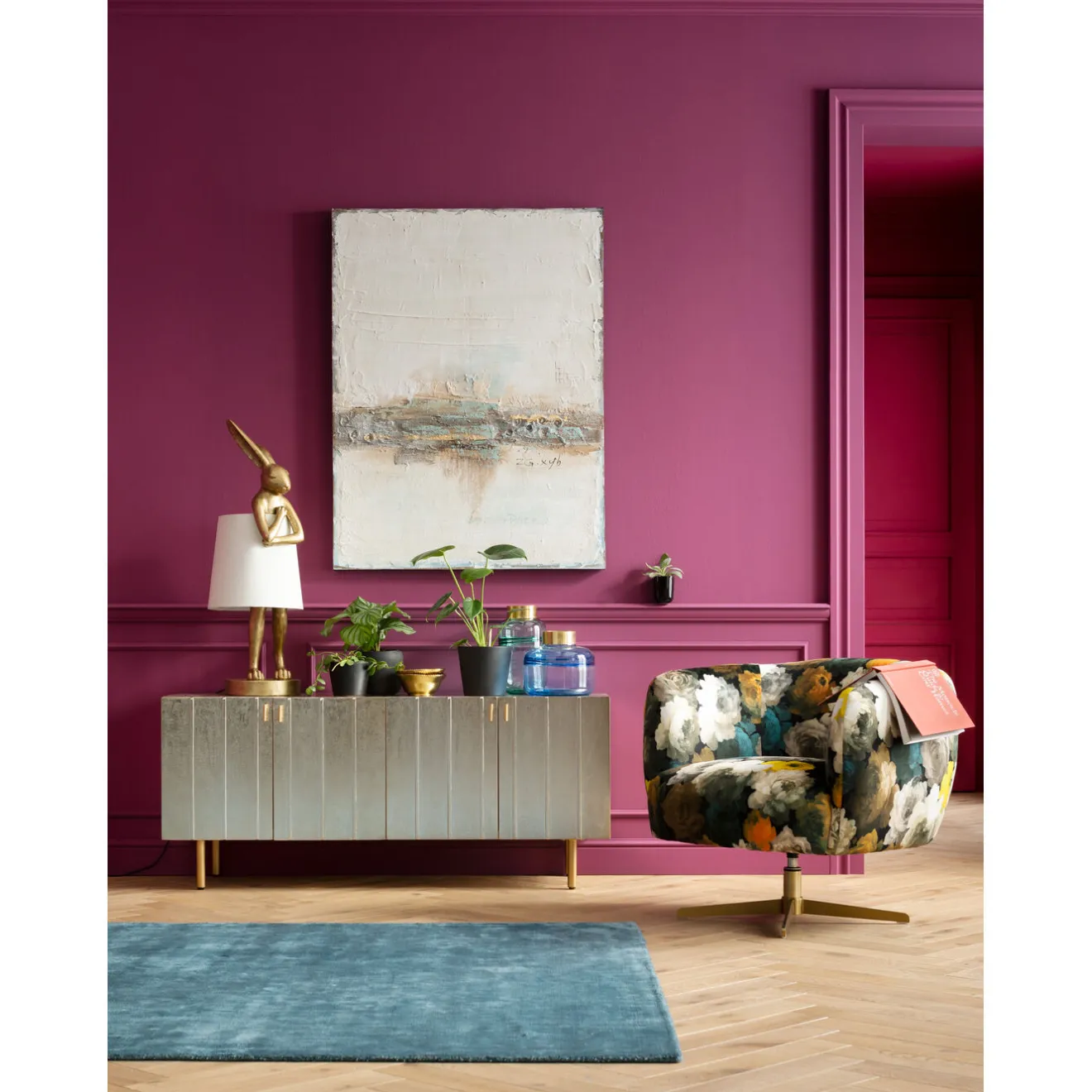 KARE Design Fauteuils Pivotants|Fauteuil Pivotant Peony Flower Jaune