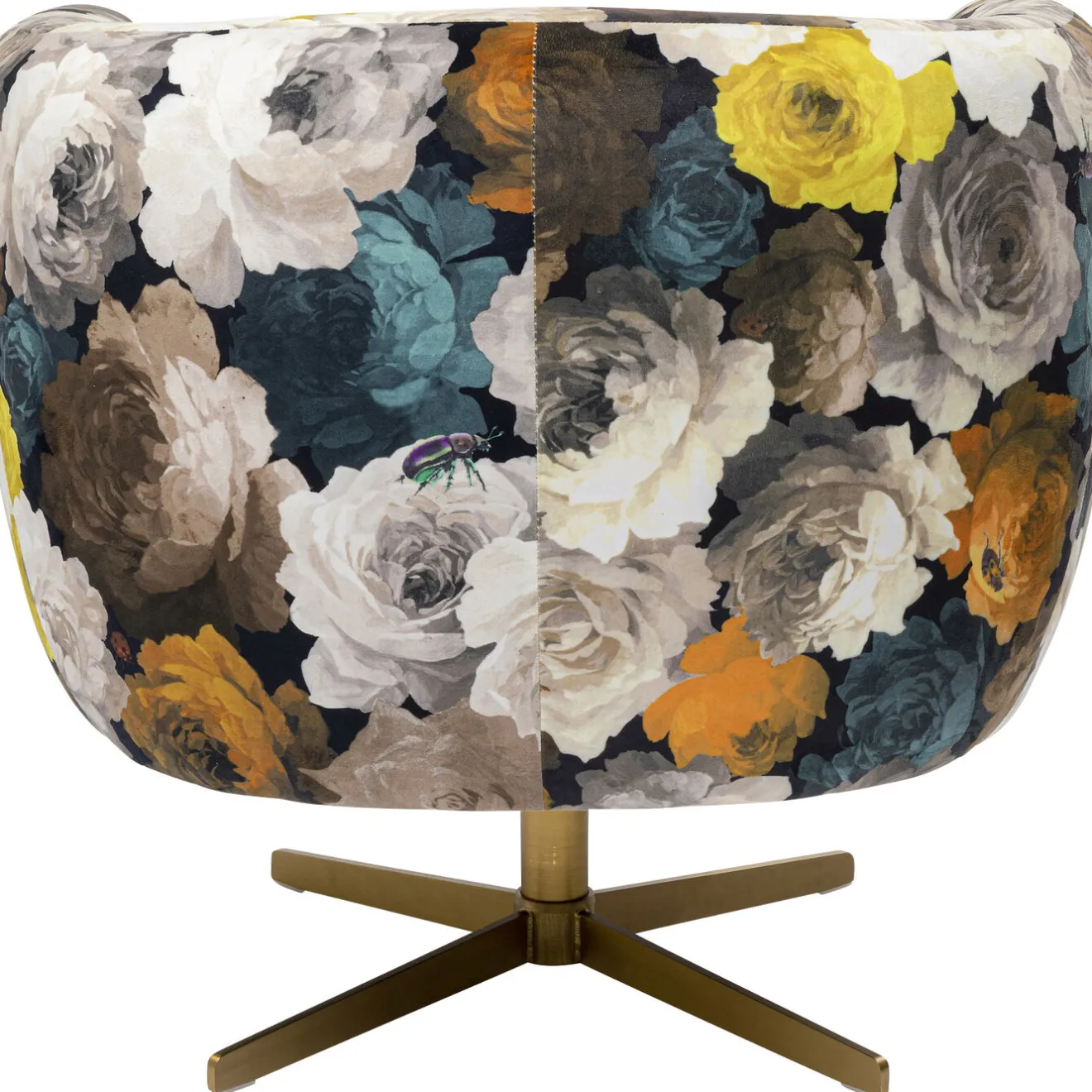 KARE Design Fauteuils Pivotants|Fauteuil Pivotant Peony Flower Jaune