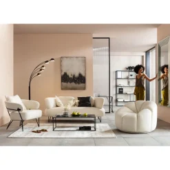 KARE Design Fauteuils Pivotants|Fauteuil Pivotant Peppo Lounge Blanc