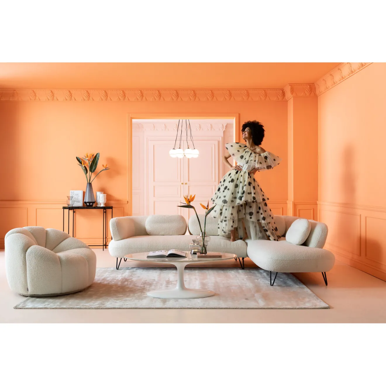 KARE Design Fauteuils Pivotants|Fauteuil Pivotant Peppo Lounge Blanc