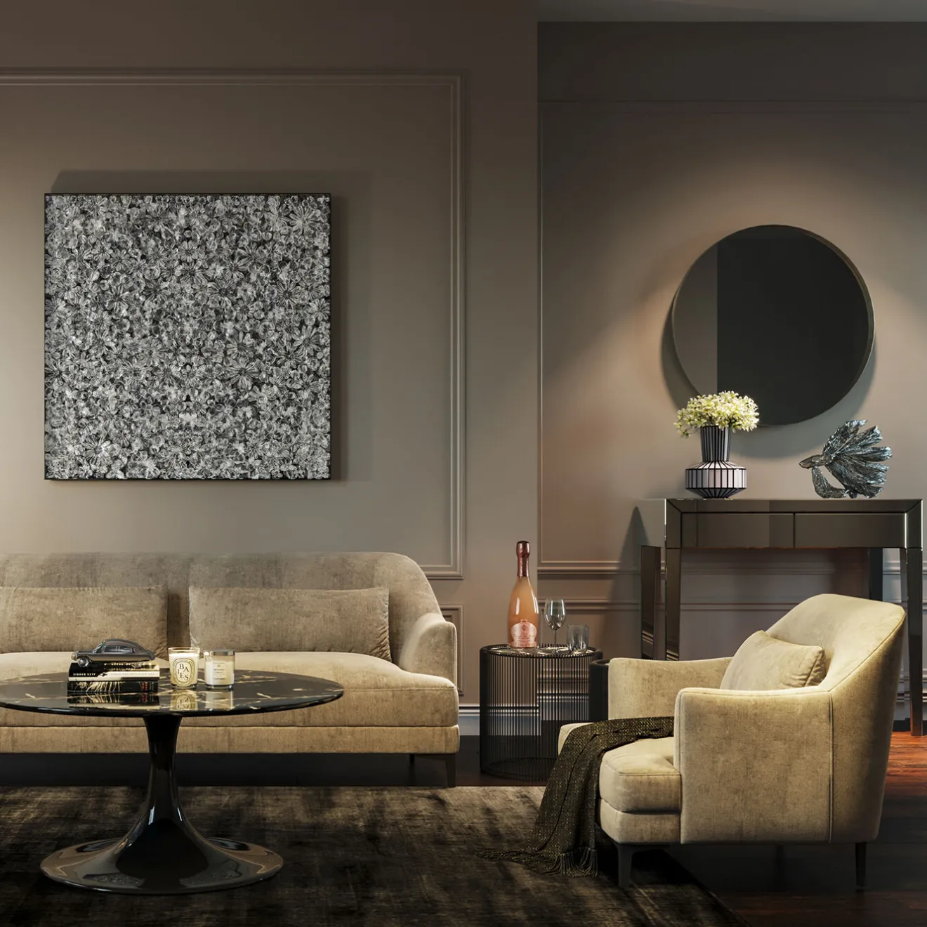 KARE Design Fauteuils Club|Fauteuil Proud Gris