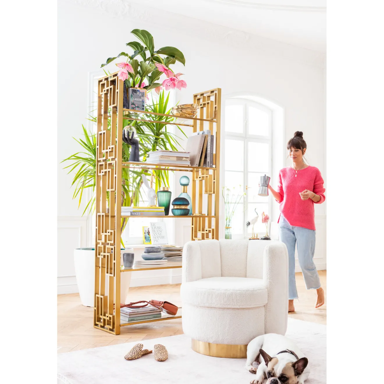 KARE Design Fauteuils Cocktail|Fauteuil Silhouette Fur Blanc