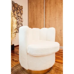 KARE Design Fauteuils Cocktail|Fauteuil Silhouette Fur Blanc