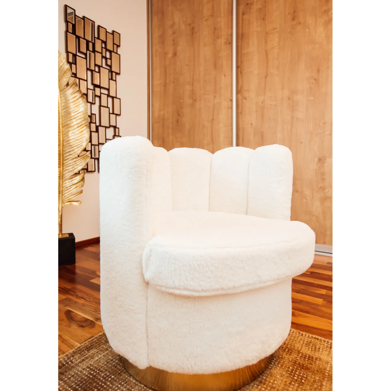 KARE Design Fauteuils Cocktail|Fauteuil Silhouette Fur Blanc