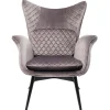 KARE Design Fauteuils À Oreilles|Fauteuil Tudor Velvet Gris-Argente