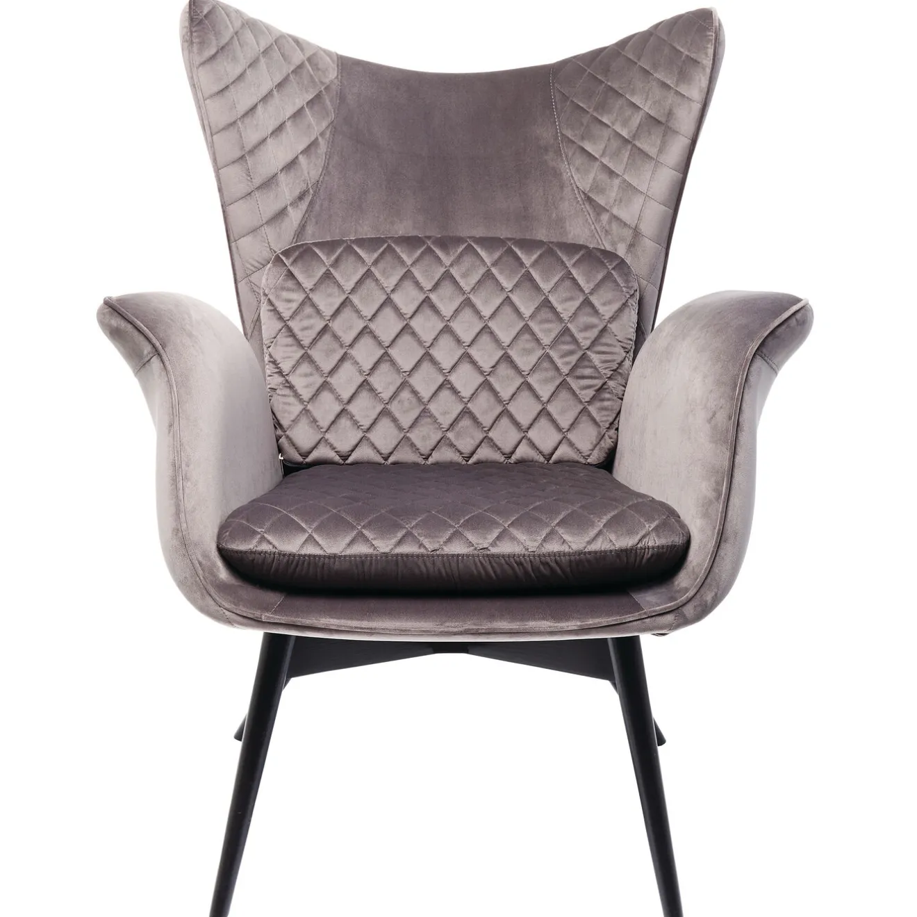 KARE Design Fauteuils À Oreilles|Fauteuil Tudor Velvet Gris-Argente