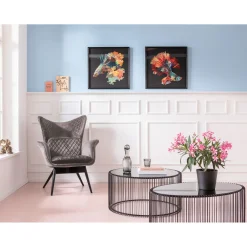 KARE Design Fauteuils À Oreilles|Fauteuil Tudor Velvet Gris-Argente