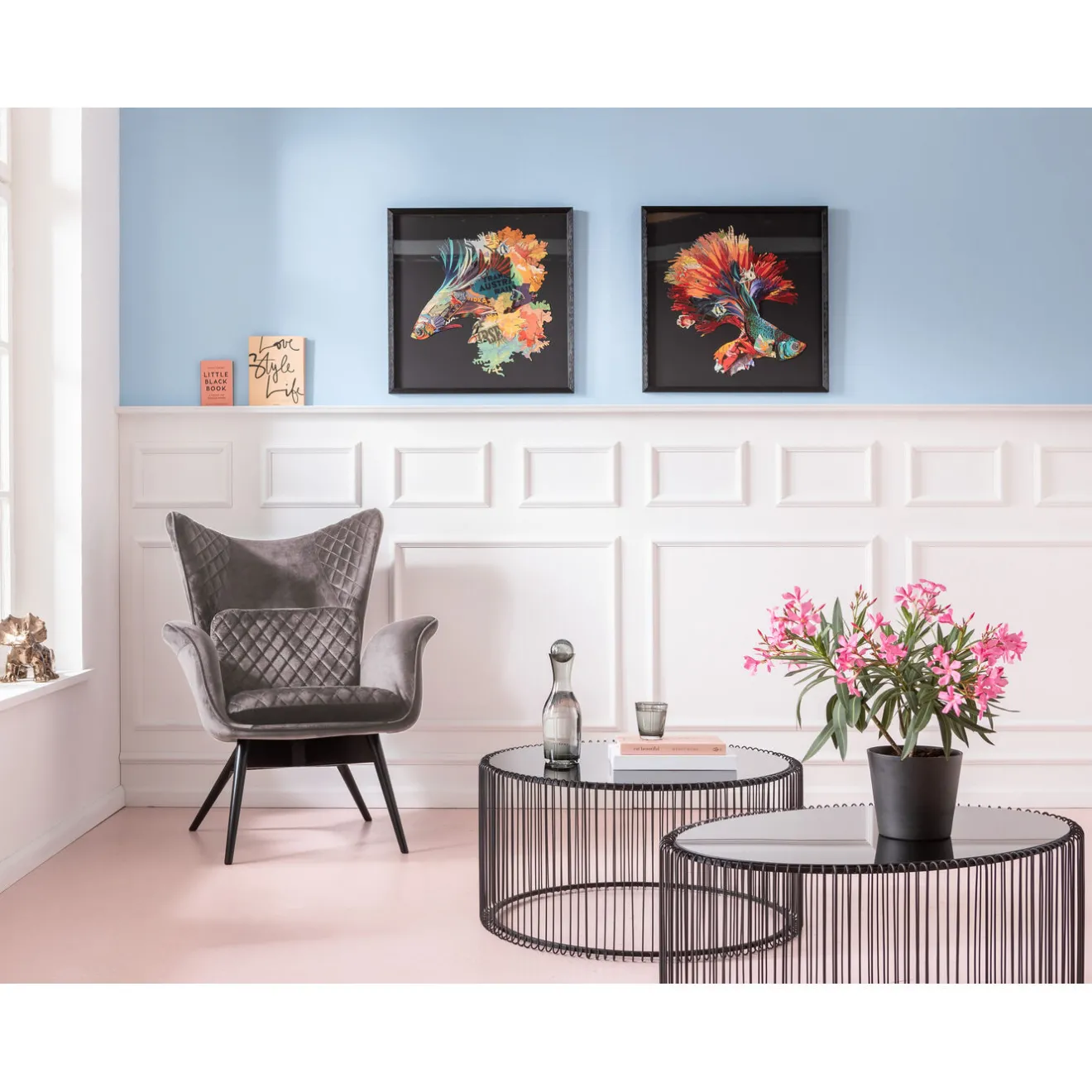 KARE Design Fauteuils À Oreilles|Fauteuil Tudor Velvet Gris-Argente