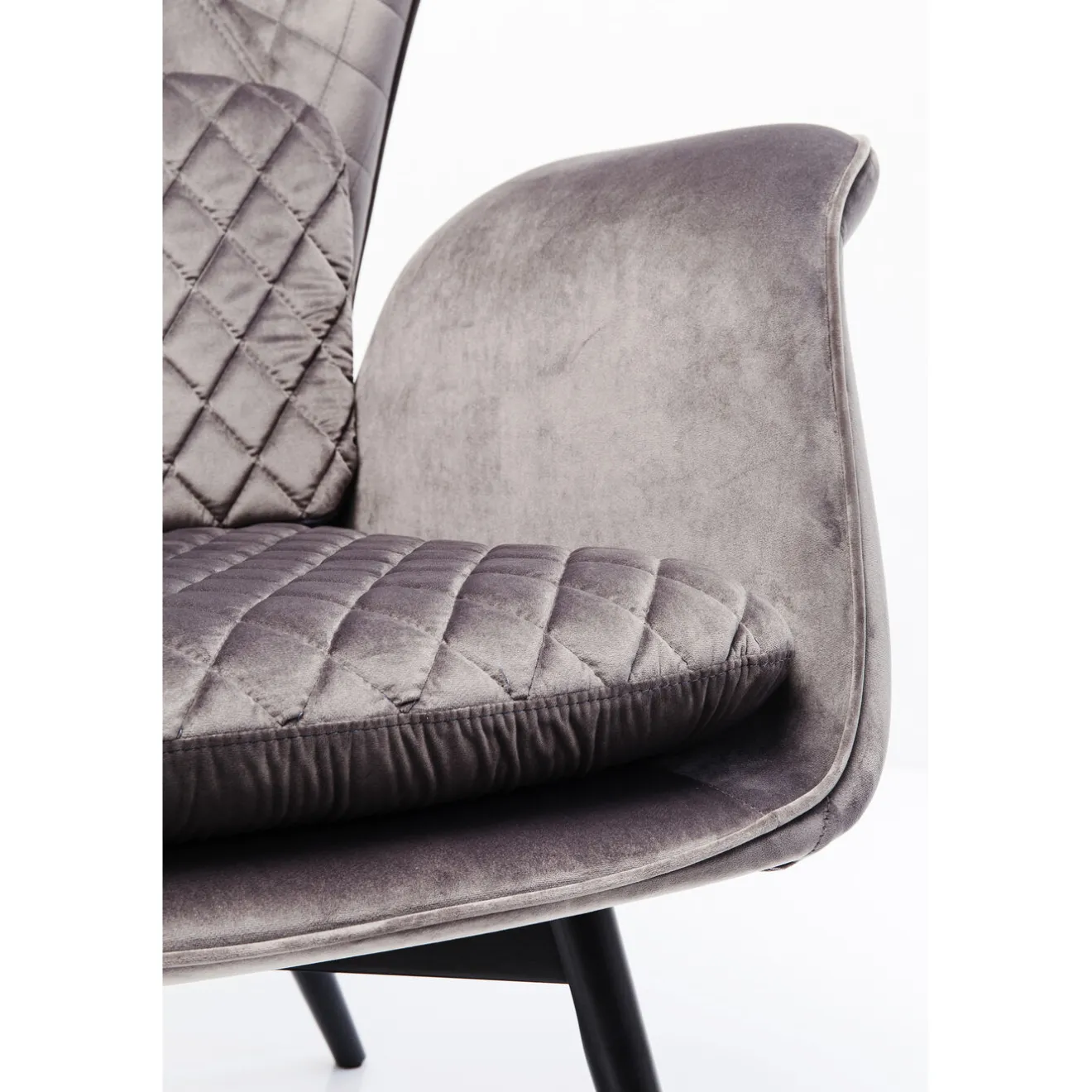 KARE Design Fauteuils À Oreilles|Fauteuil Tudor Velvet Gris-Argente