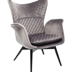 KARE Design Fauteuils À Oreilles|Fauteuil Tudor Velvet Gris-Argente