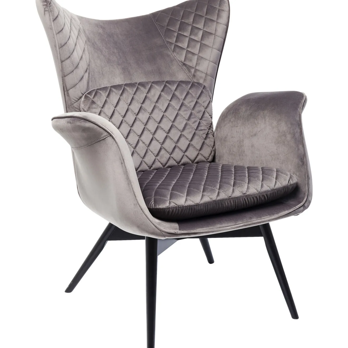 KARE Design Fauteuils À Oreilles|Fauteuil Tudor Velvet Gris-Argente