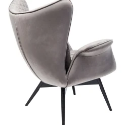 KARE Design Fauteuils À Oreilles|Fauteuil Tudor Velvet Gris-Argente