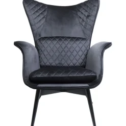 KARE Design Fauteuils À Oreilles|Fauteuil Tudor Velvet Noir