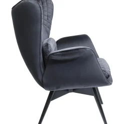 KARE Design Fauteuils À Oreilles|Fauteuil Tudor Velvet Noir