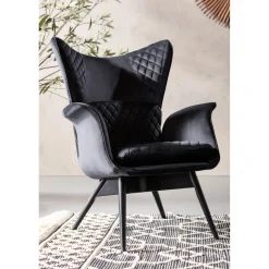 KARE Design Fauteuils À Oreilles|Fauteuil Tudor Velvet Noir