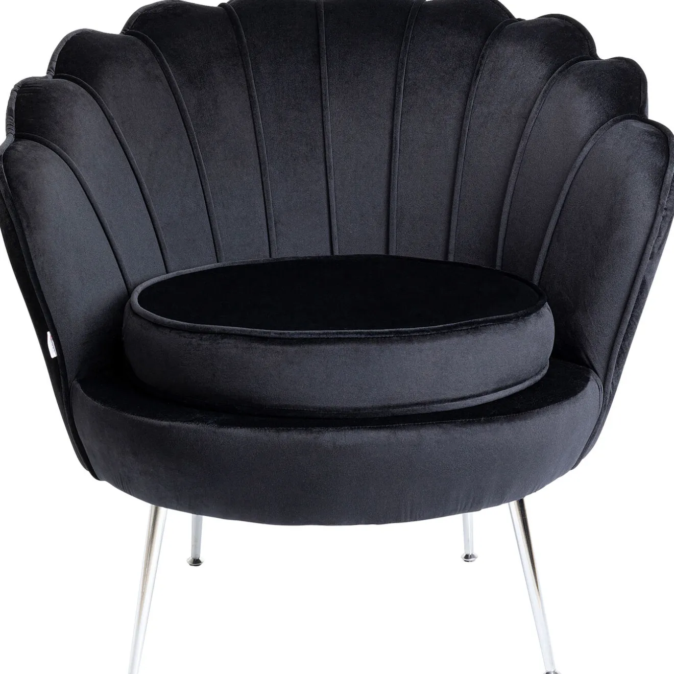 KARE Design Fauteuils Cocktail|Fauteuil Water Lily Chrome Noir