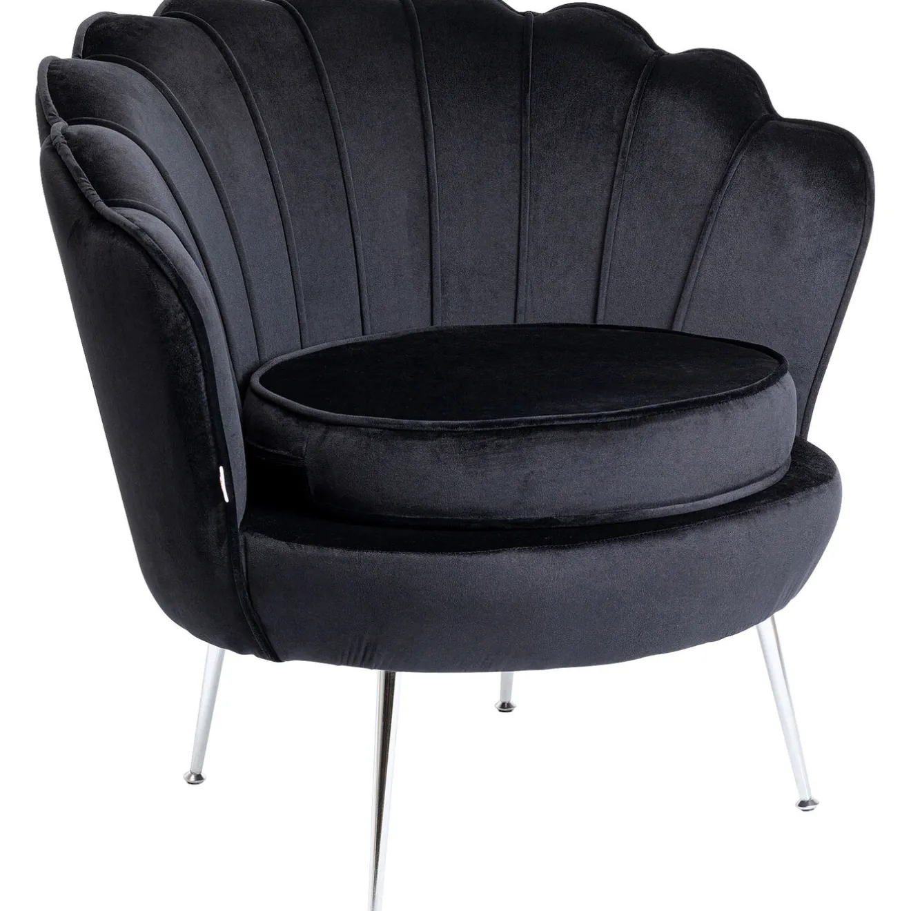 KARE Design Fauteuils Cocktail|Fauteuil Water Lily Chrome Noir