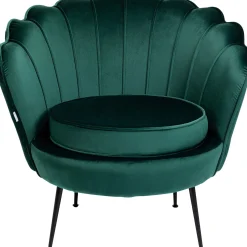 KARE Design Fauteuils Cocktail|Fauteuil Water Lily Noir Vert Fonce