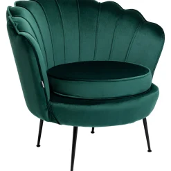 KARE Design Fauteuils Cocktail|Fauteuil Water Lily Noir Vert Fonce