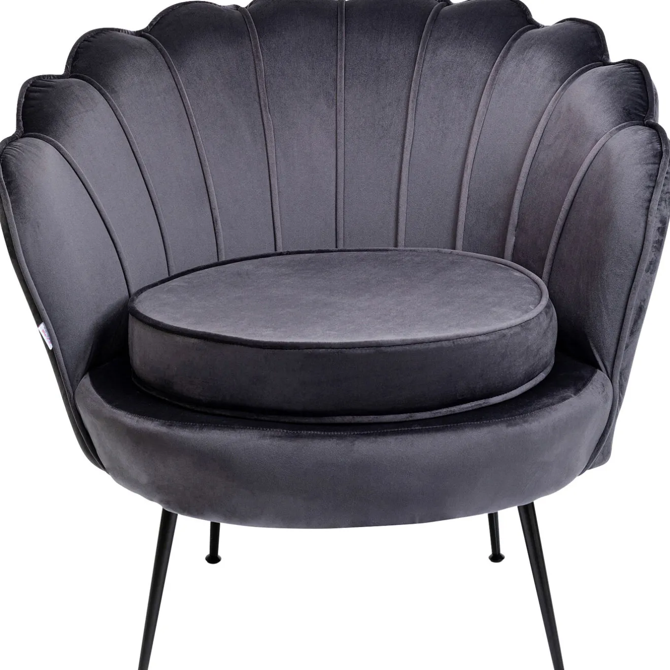 KARE Design Fauteuils Cocktail|Fauteuil Water Lily Noir Gris