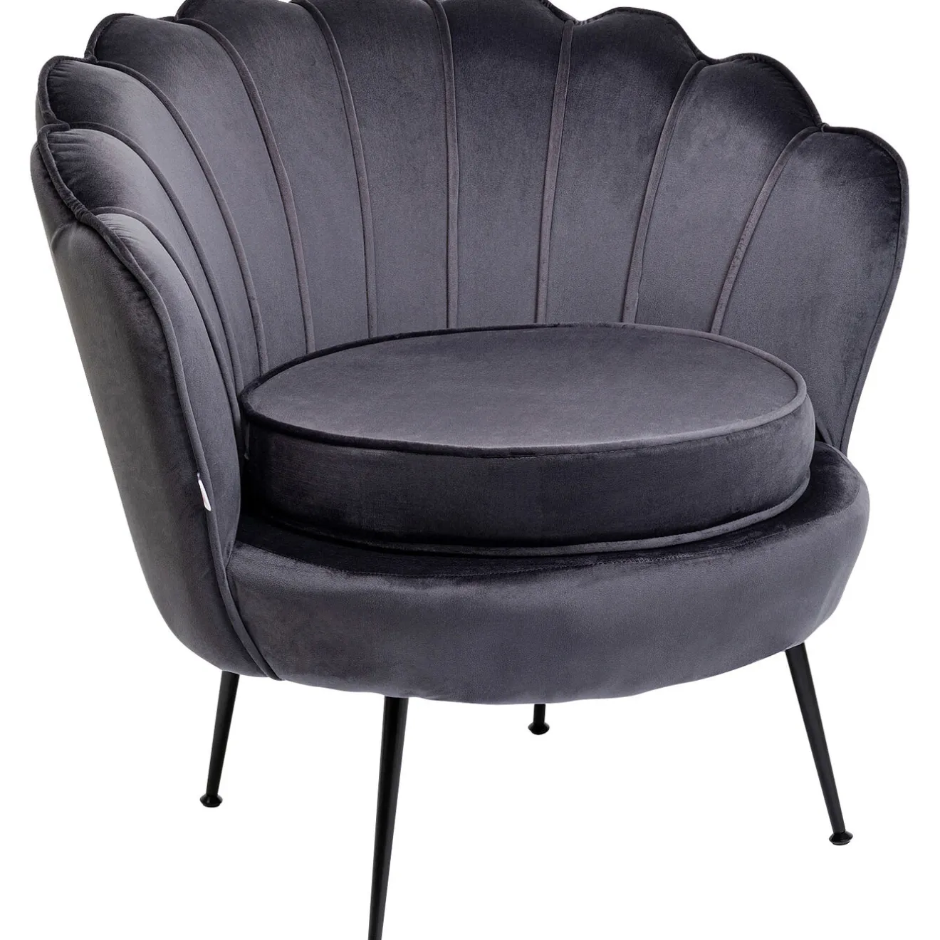 KARE Design Fauteuils Cocktail|Fauteuil Water Lily Noir Gris